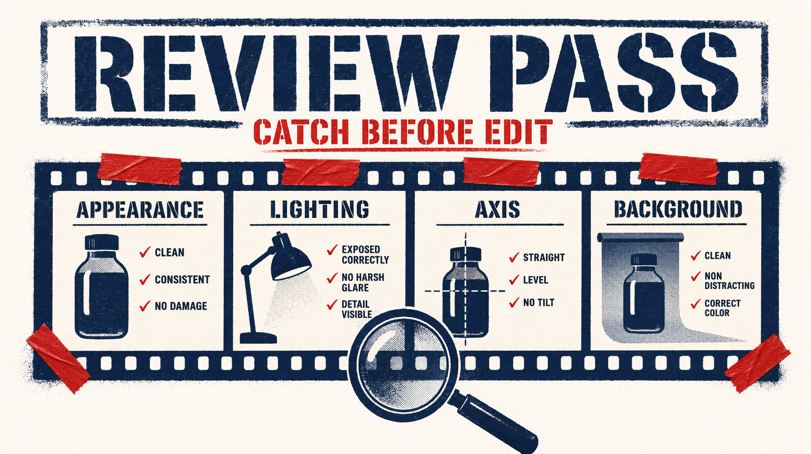 Continuity review pass filmstrip with inspection panels