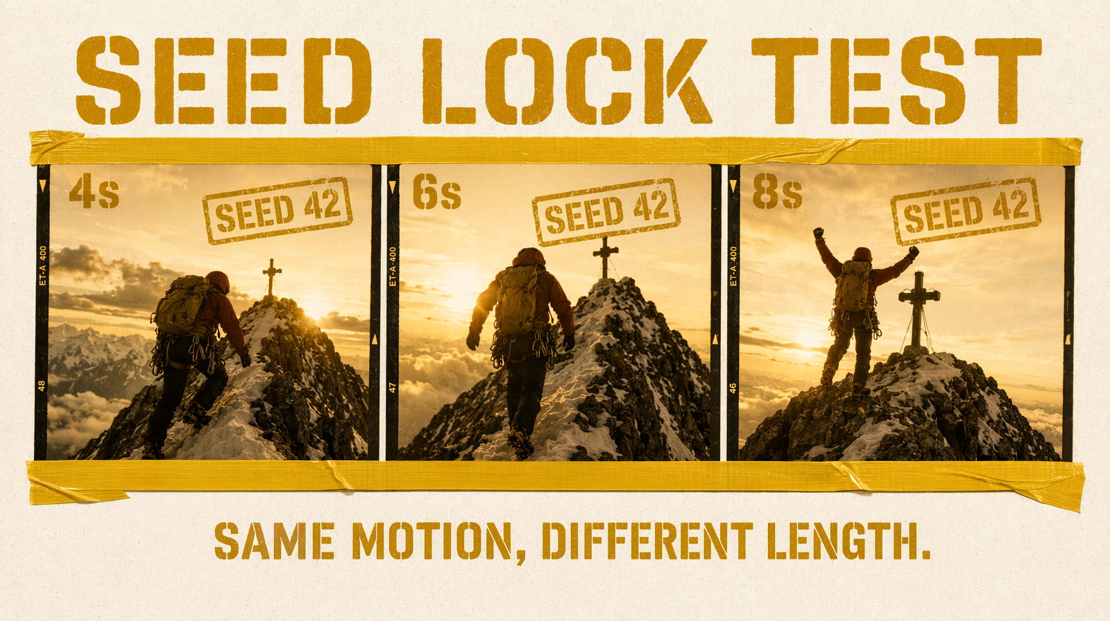 Fixed seed test across four six and eight second renders