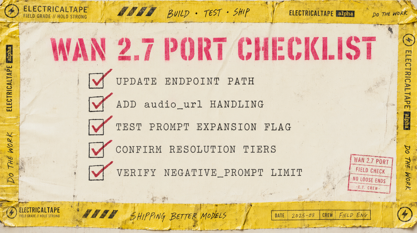 Wan 2.7 port checklist