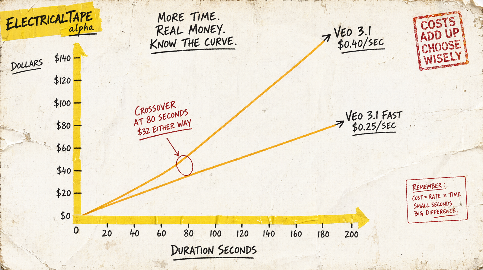 Veo 3.1 versus Fast cost curve
