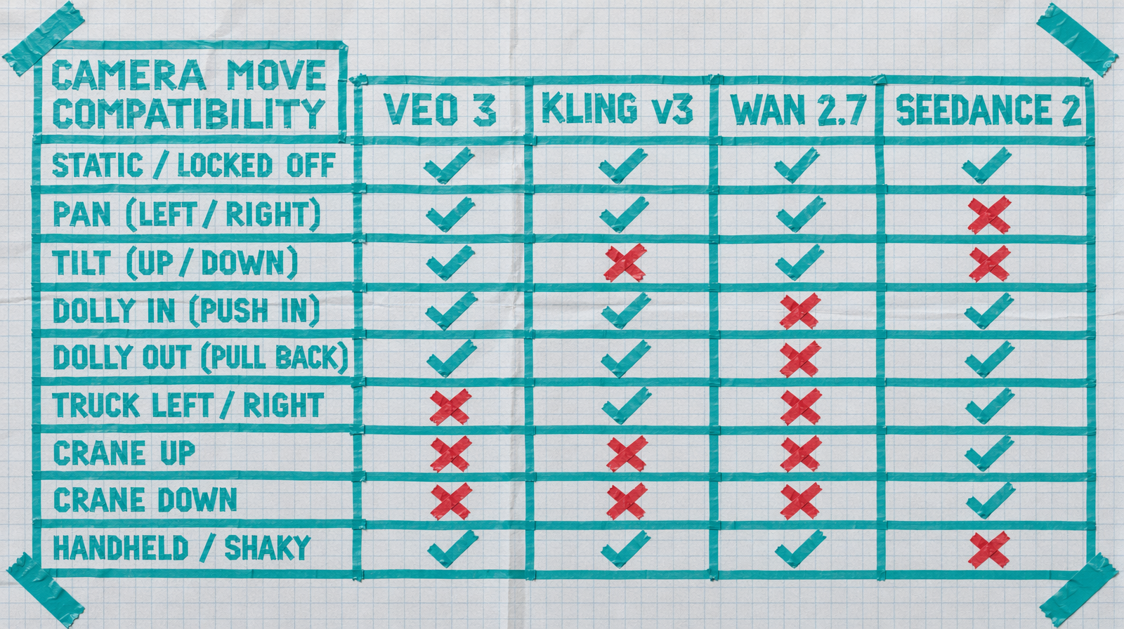 Model compatibility grid