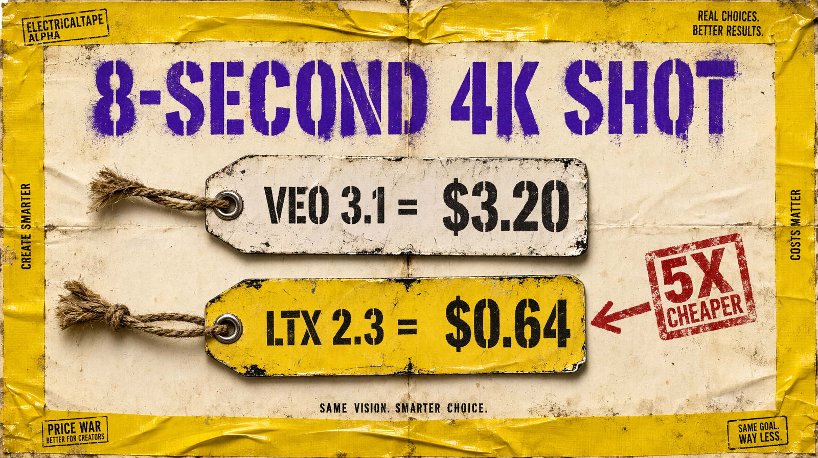 4K cost calculator: Veo versus LTX