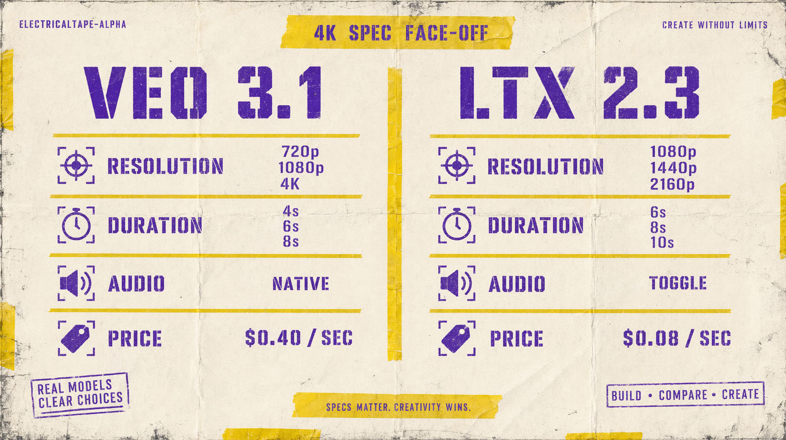 Veo 3.1 versus LTX 2.3 4K spec face-off
