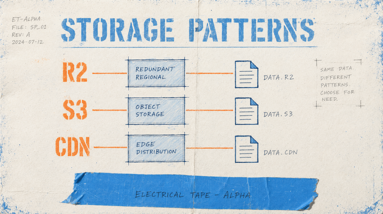 Three storage tracks R2 S3 CDN