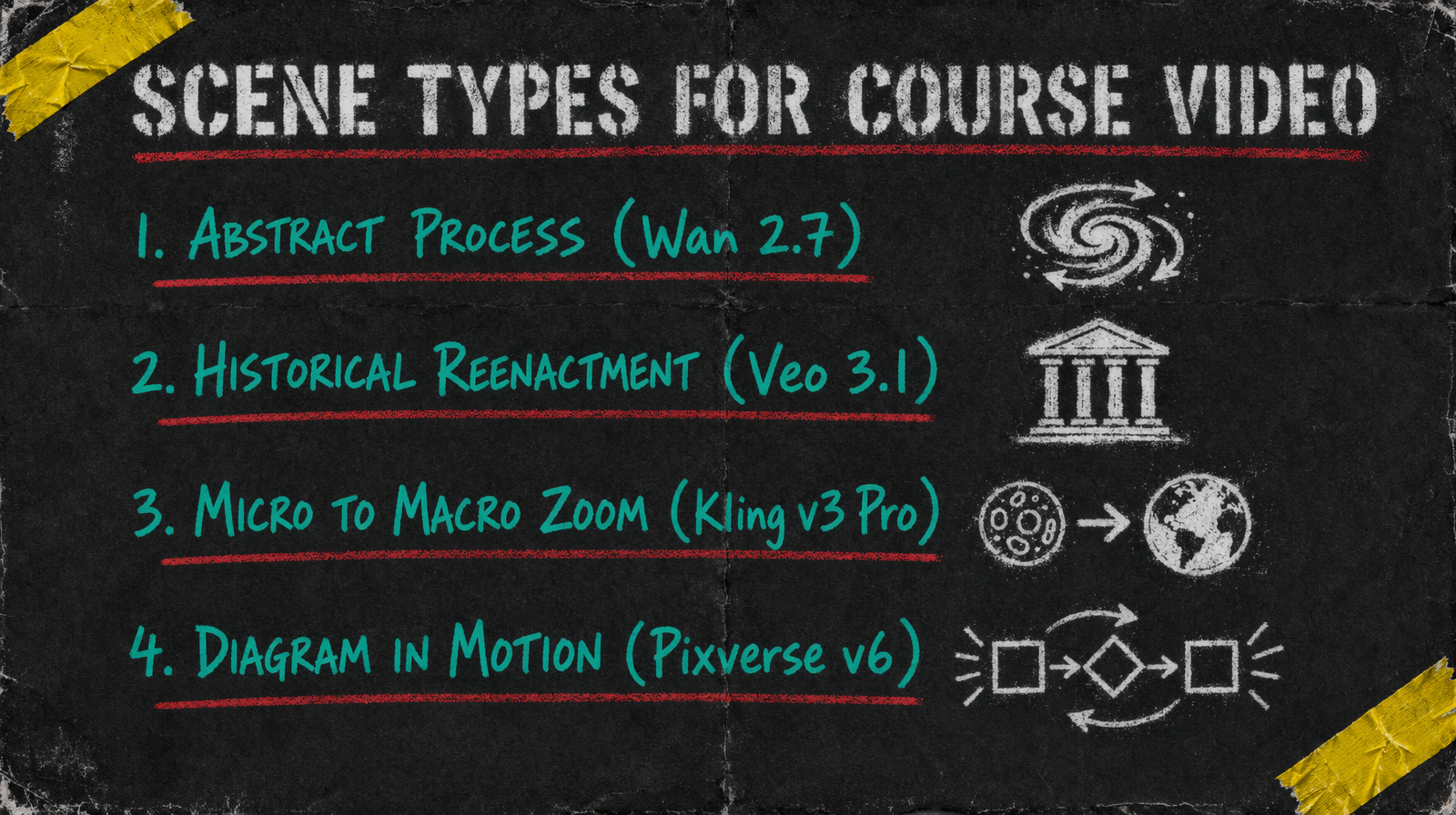Scene types for course video