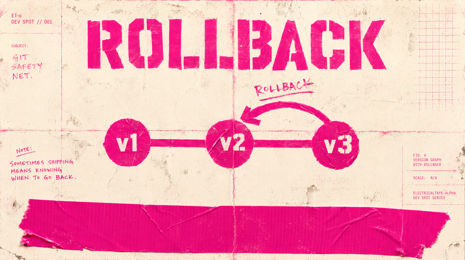 Git branch with rollback arrow