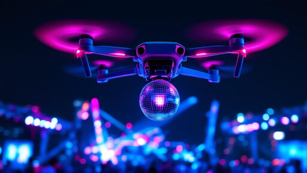 UAVHive 創意無人機應用：搭載迪斯可球的趣味飛行概念