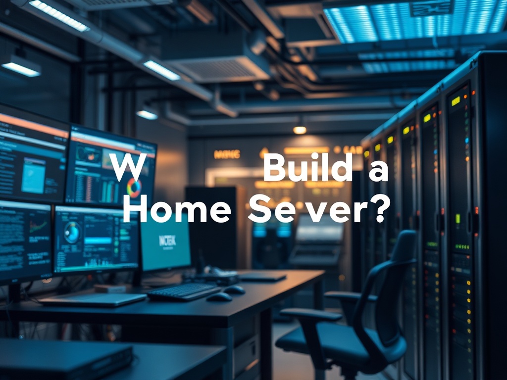Illustration of a home server setup emphasizing self-hosting benefits and data control.