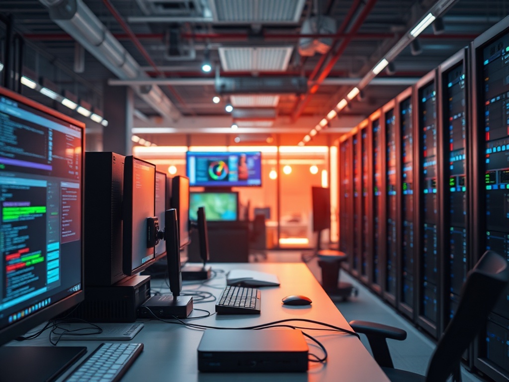 Illustration of a person managing a personal server emphasizing control and privacy in self-hosting.