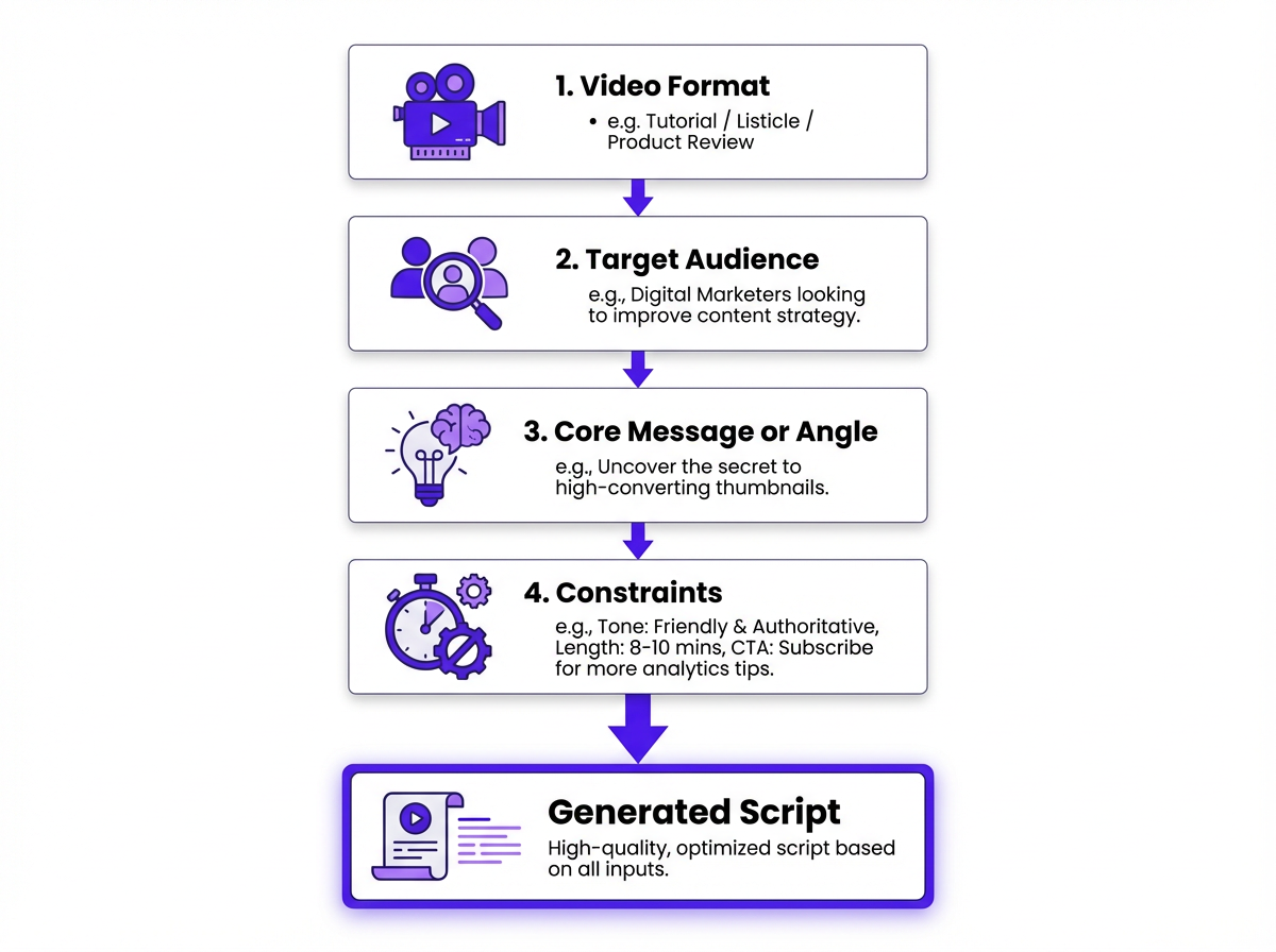 Anatomy of a YouTube prompt infographic showing four key components