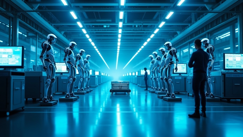 Robot Humanoide Siemens Humanoid operando en planta logística
