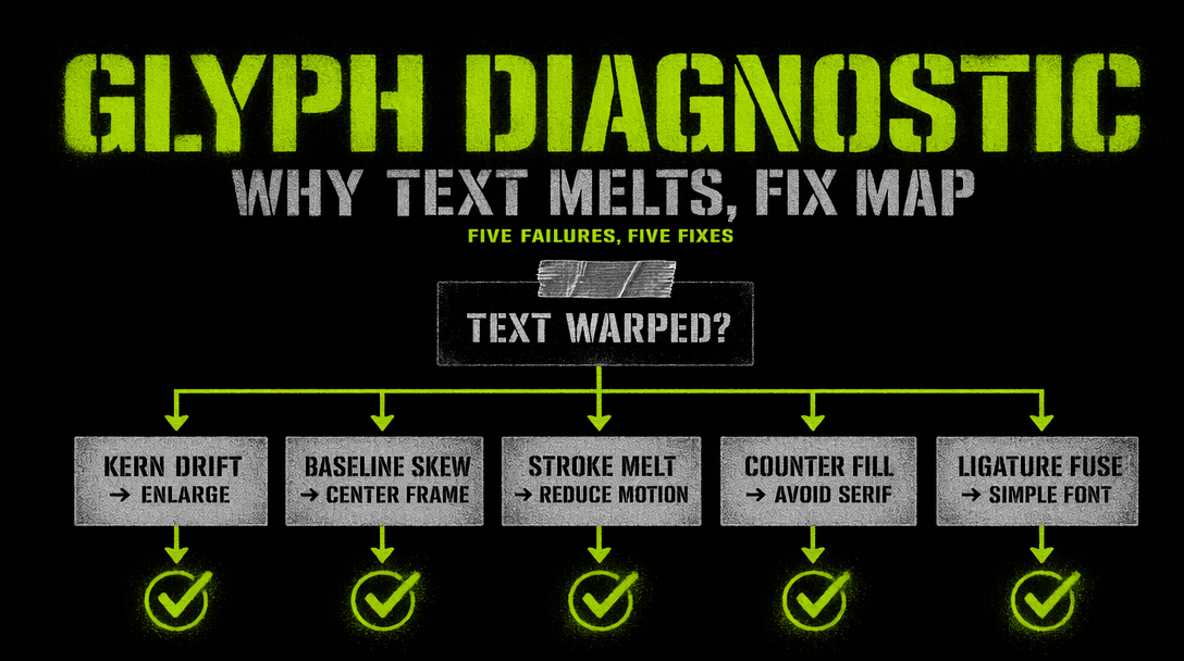 Warped letterforms in a neon sign frame