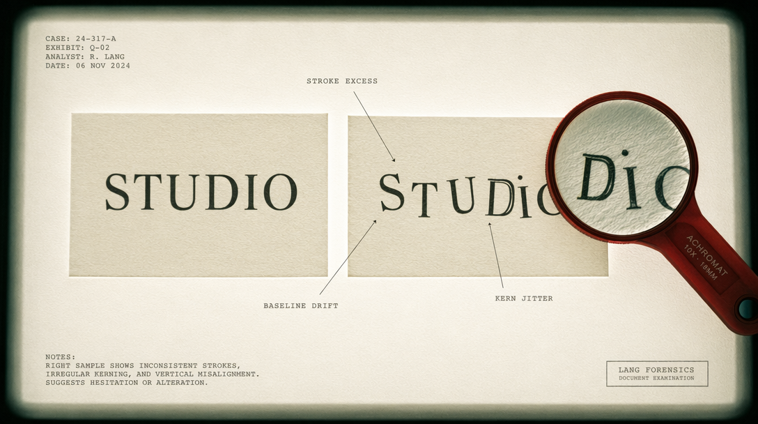 English glyph kerning drift