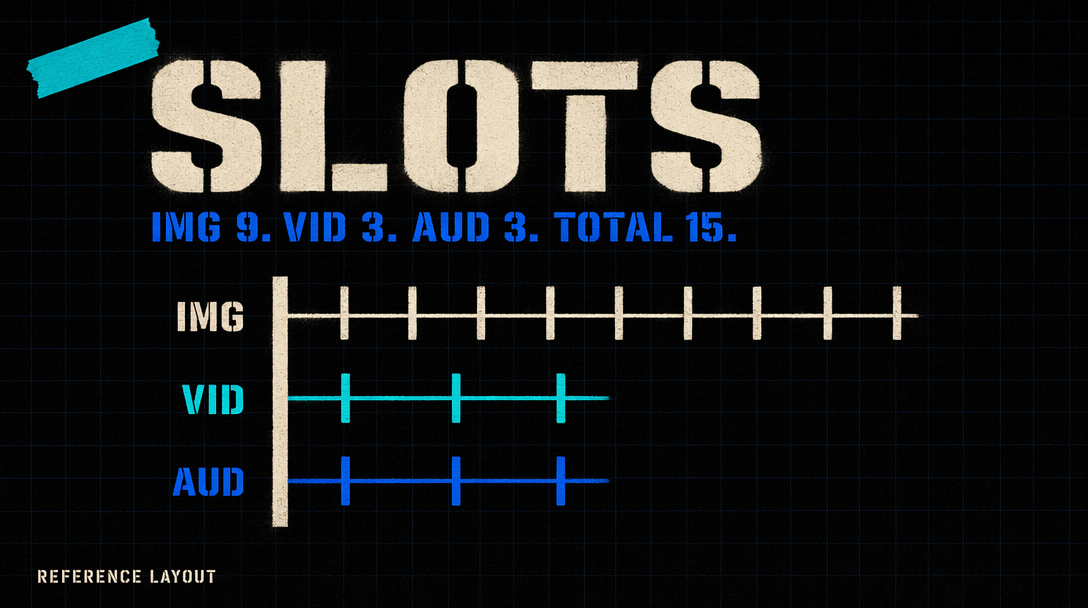 Diagram showing reference weight hierarchy with video top, audio middle, images bottom