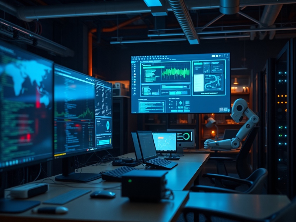 Illustration of AI tools enhancing content creation speed and quality for digital marketers
