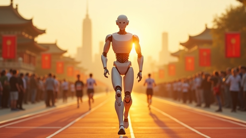 Concepto del futuro de la asistencia robótica en industria pesada, inspirado en la tecnología del Robot Shandian