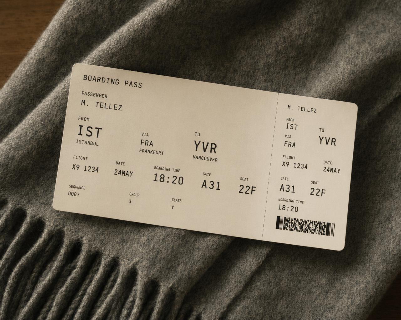 Boarding pass mockup