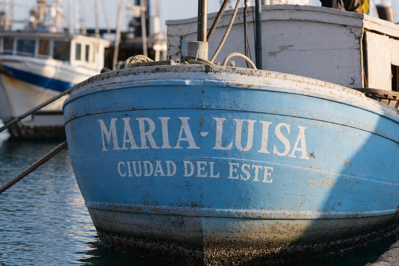Fishing boat stern lettering