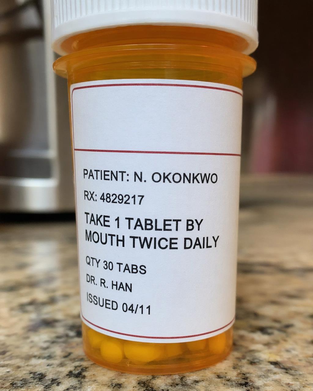 Pharmacy prescription label
