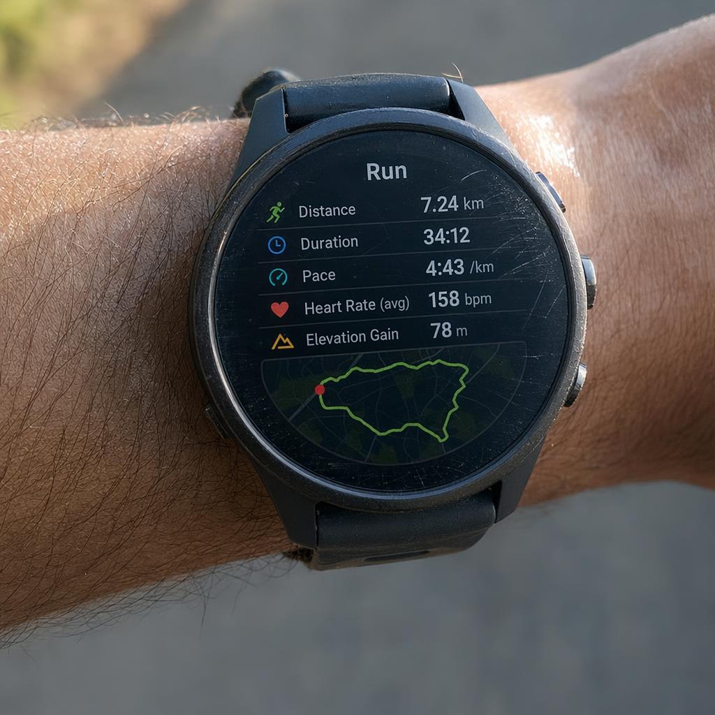 Fitness watch run summary