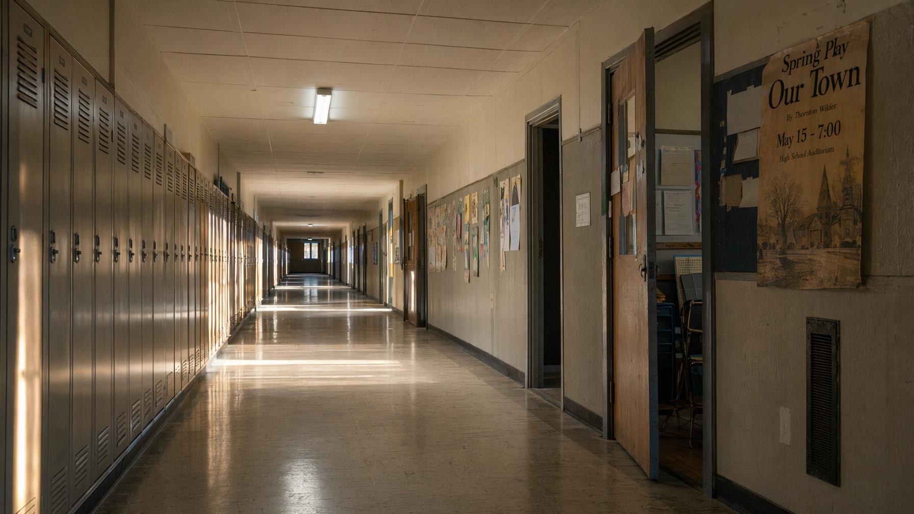 Rural school hallway