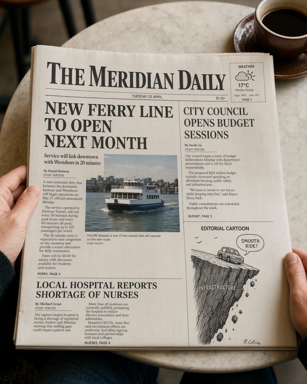 Newspaper front page