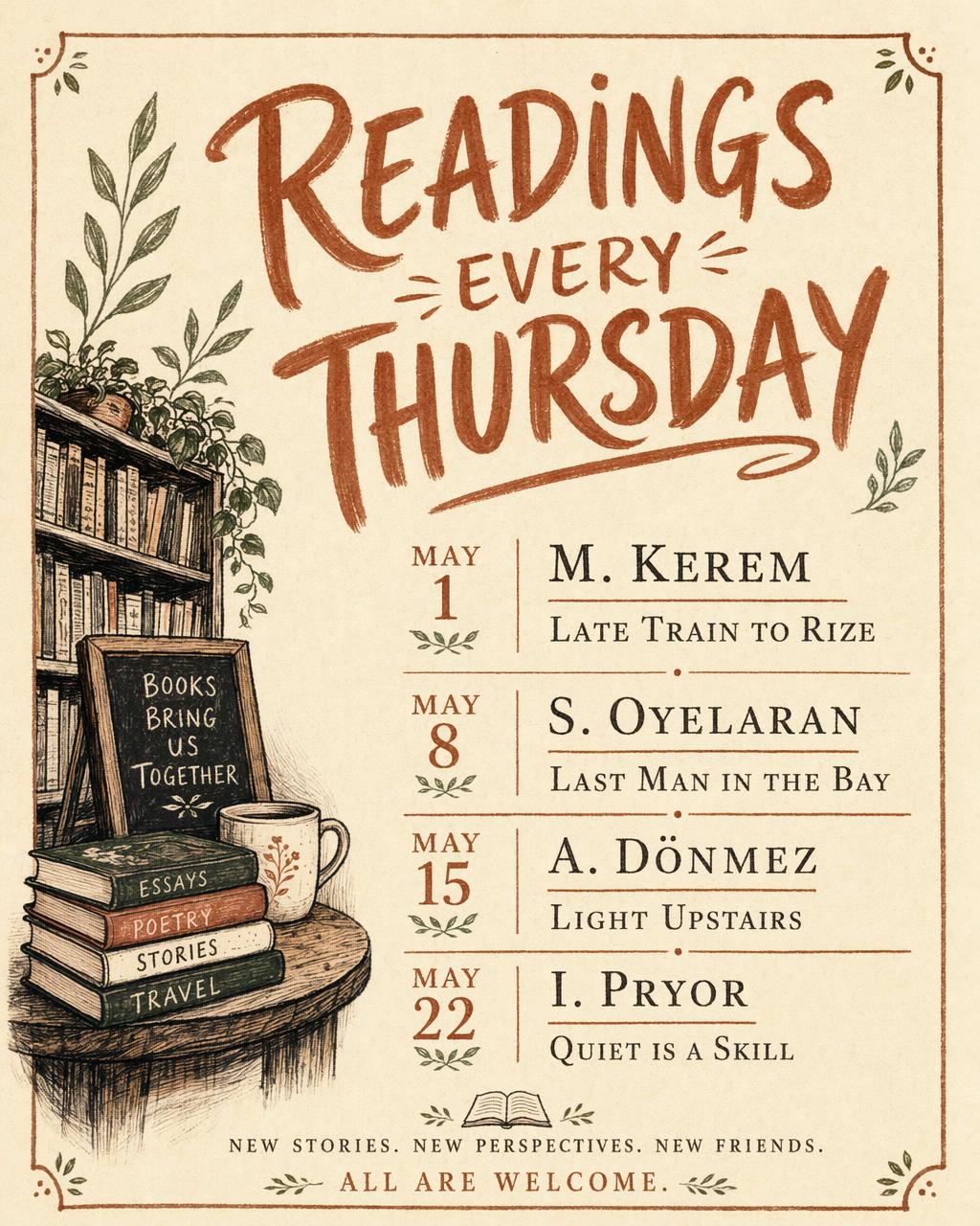 Bookstore window poster