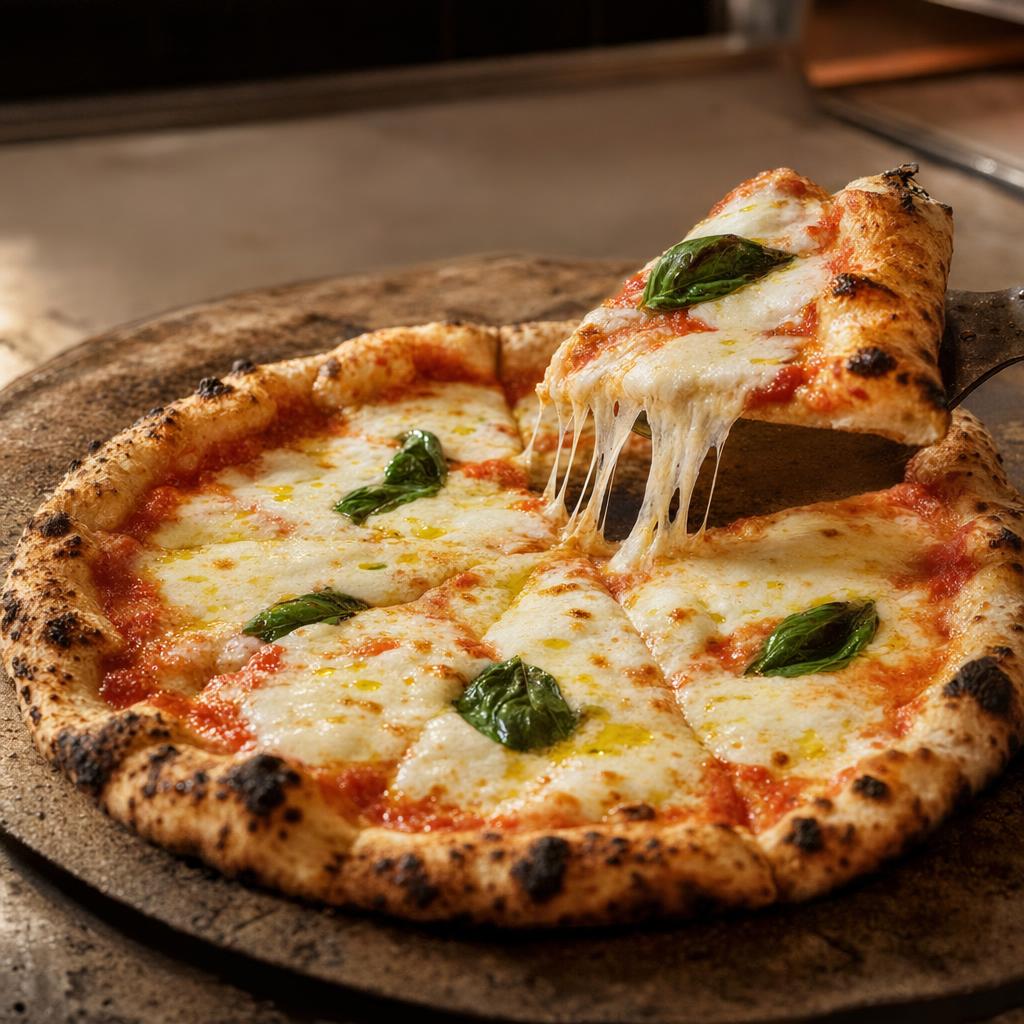 Neapolitan pizza close up