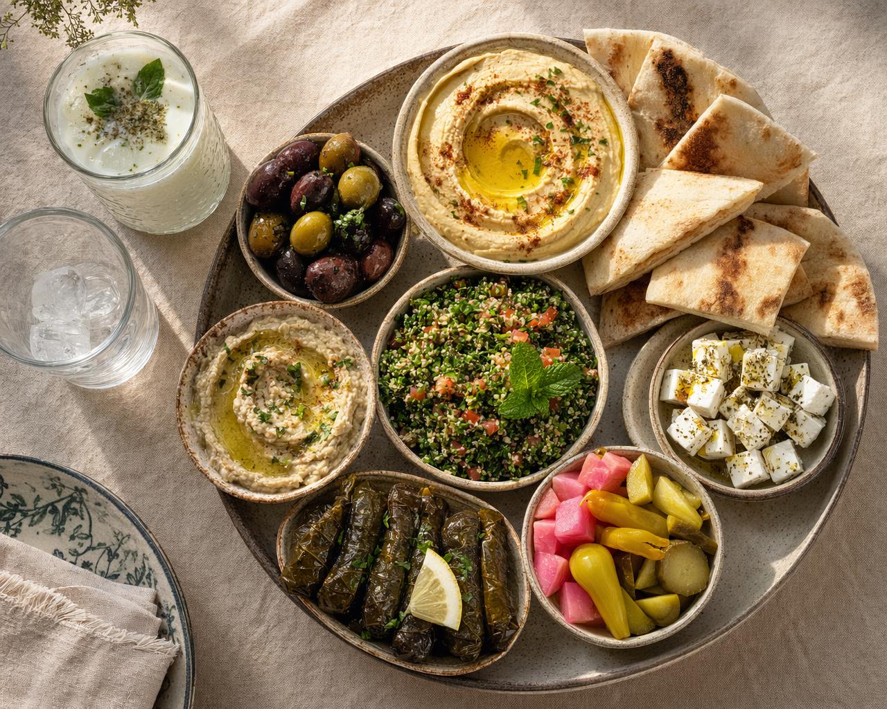 Mezze platter overhead