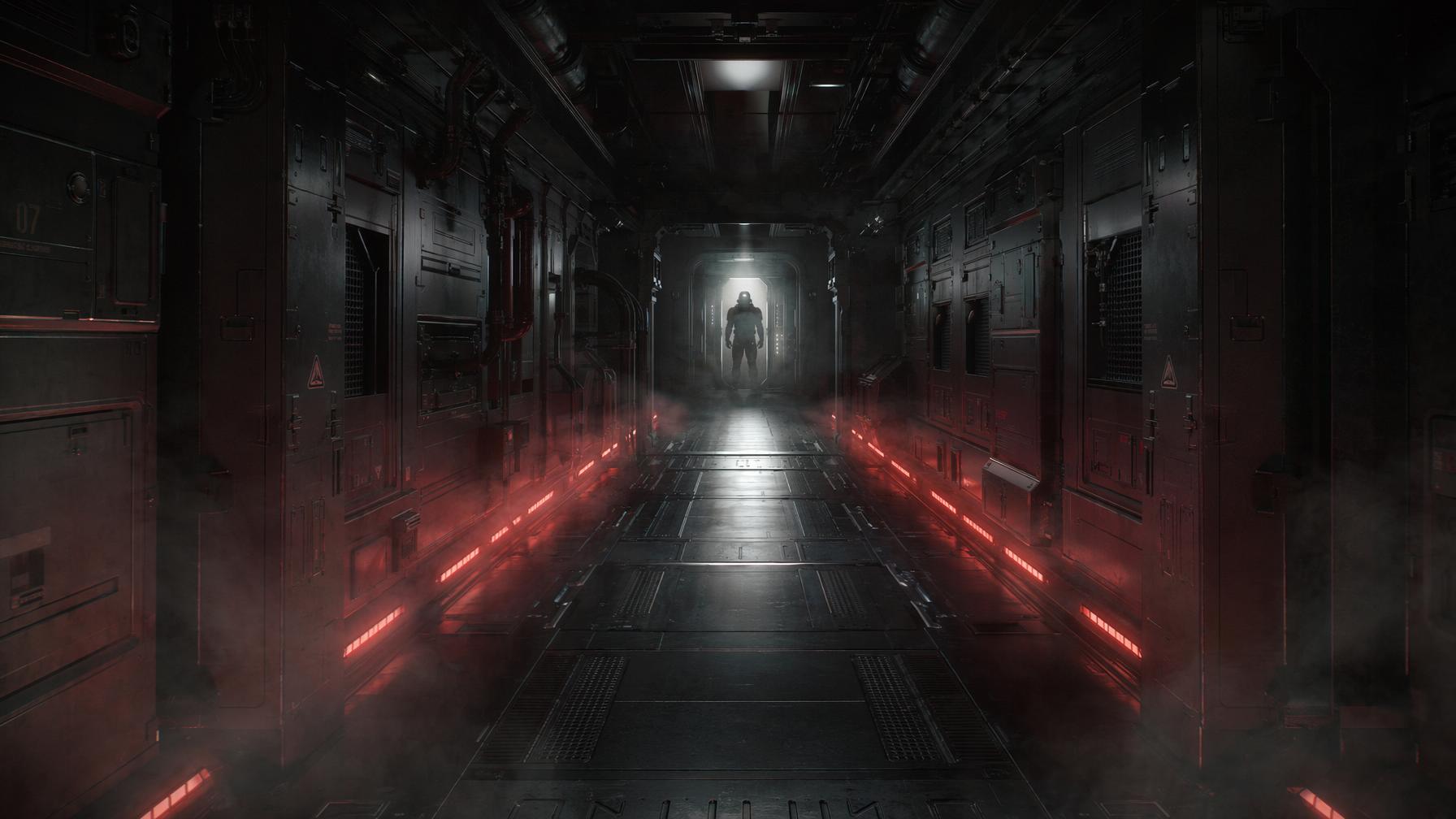 Sci fi corridor render