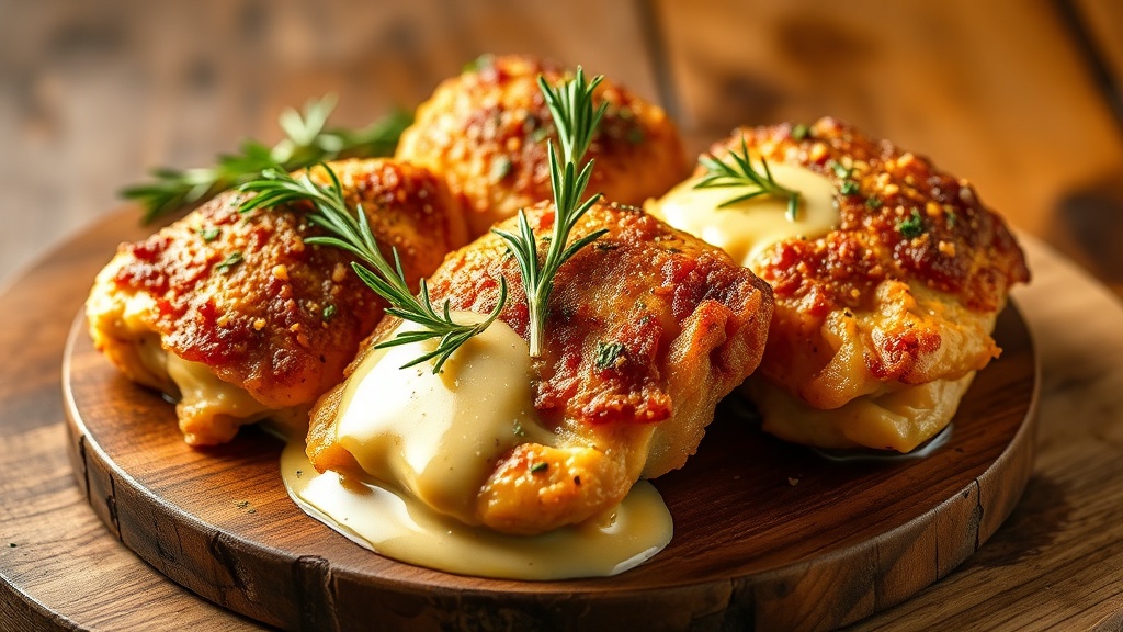Air Fryer Crispy Chicken Thighs with Garlic Herb Butter - professional food photography