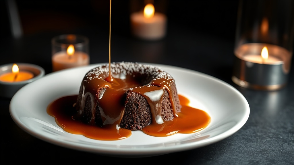 Molten Chocolate Lava Cake With Salted Caramel