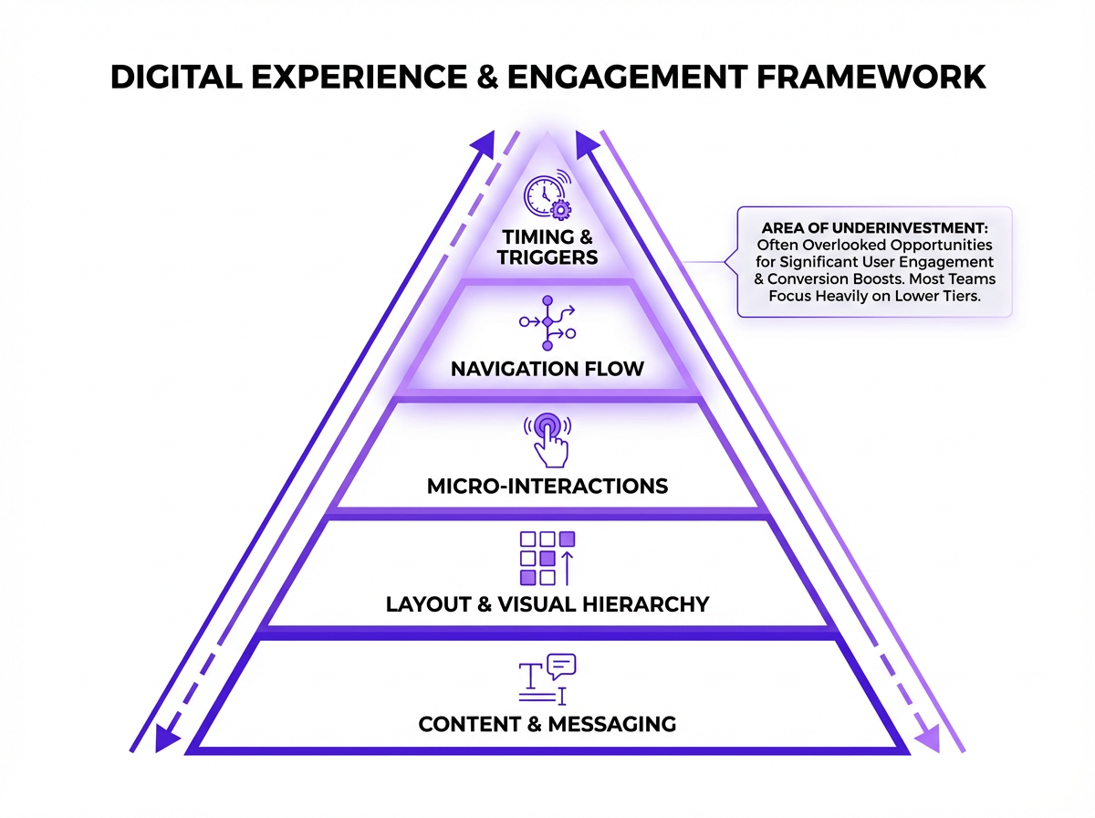 Five-layer pyramid model for AI in UX design driving conversion optimization