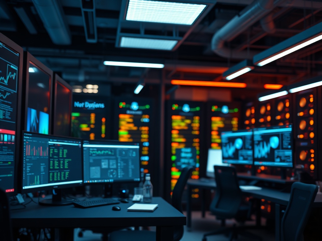 Illustration of small business owner using AI automation tools to improve efficiency and productivity