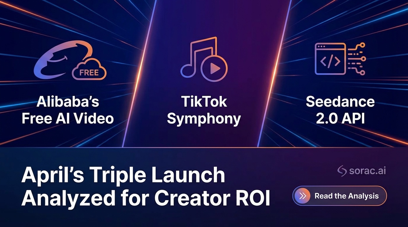 Alibaba's Free AI Video Model vs. TikTok Symphony vs. Seedance 2.0 API: April's Triple Launch Analyzed for Creator ROI
