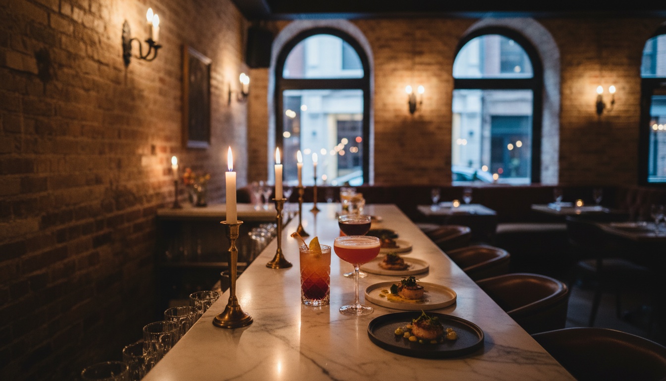 Old Montreal restaurant ambiance