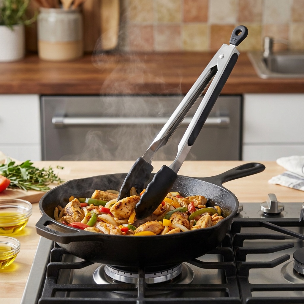 Cook's Illustrated best 9-Inch Stainless Steel Kitchen Tongs