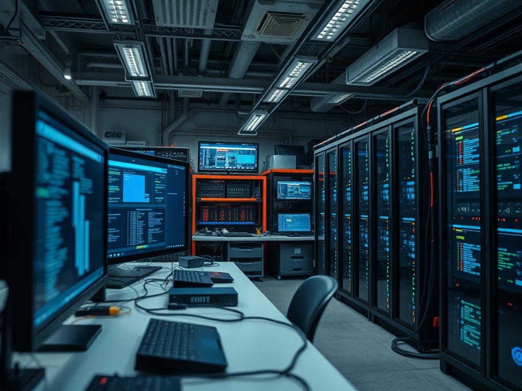 Illustration of DIY self-hosted lab setup with budget-friendly hardware components for tech enthusiasts