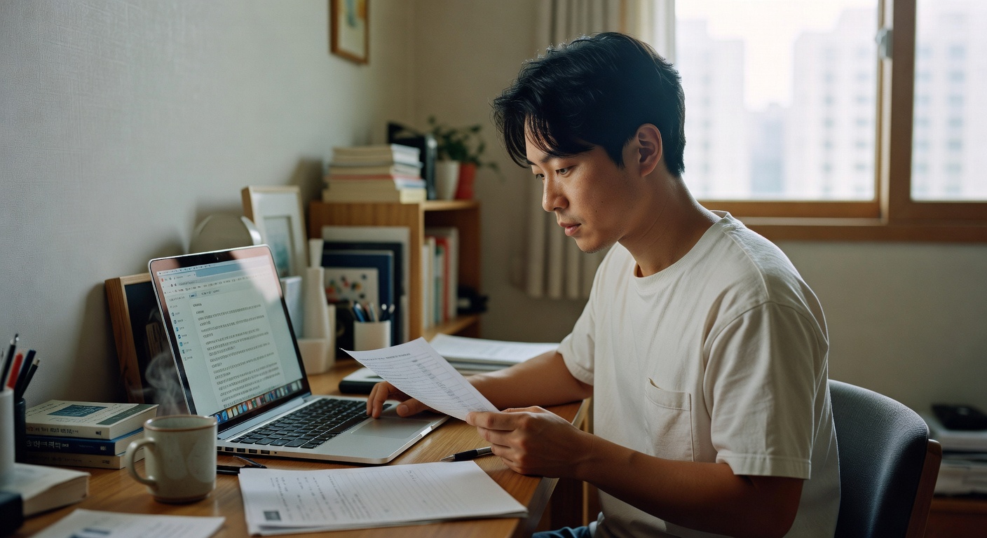 person comparing moving company estimates on a laptop at a desk