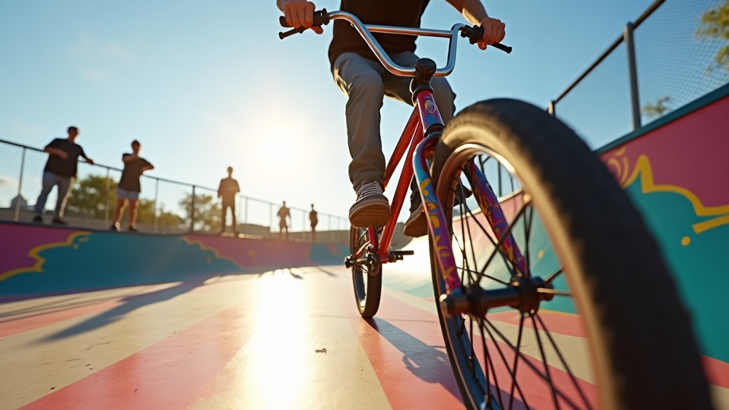 Jugador realizando un truco aéreo espectacular en el juego de BMX VMX.