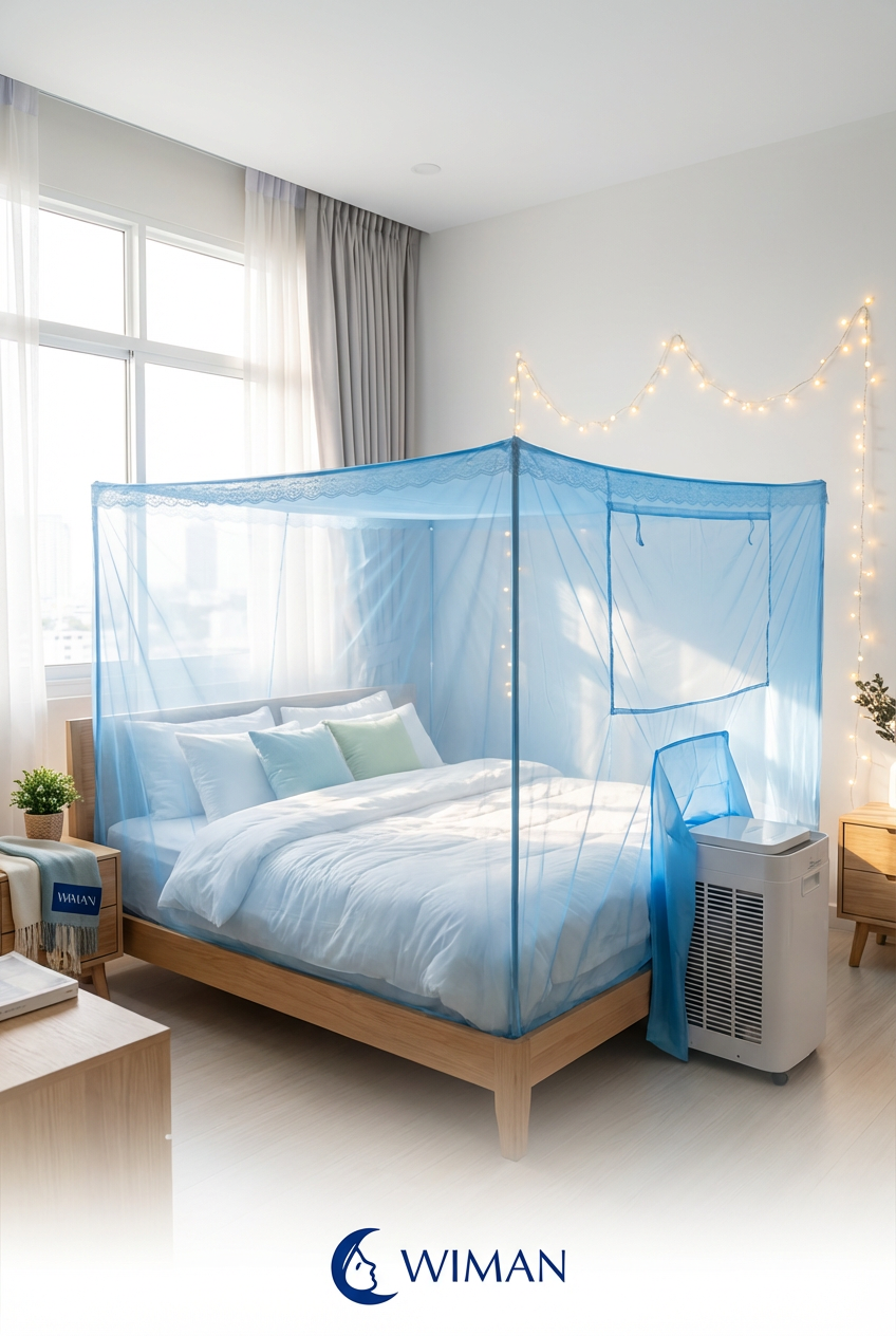 มุ้งแอร์วิมานแอร์ รุ่นสีฟ้า นอนสบาย ไม่อับชื้น