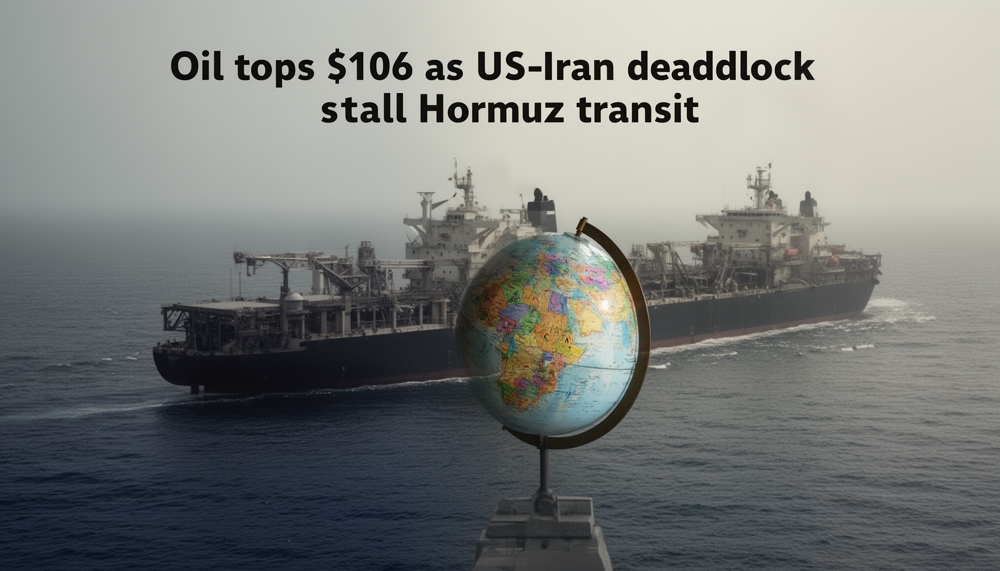 Oil tops $106 as US-Iran deadlock stalls Hormuz transit