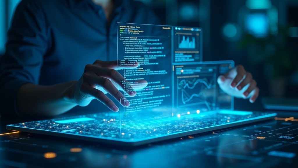 Concepto de ciberseguridad y redes neuronales compitiendo en el mercado de la IA