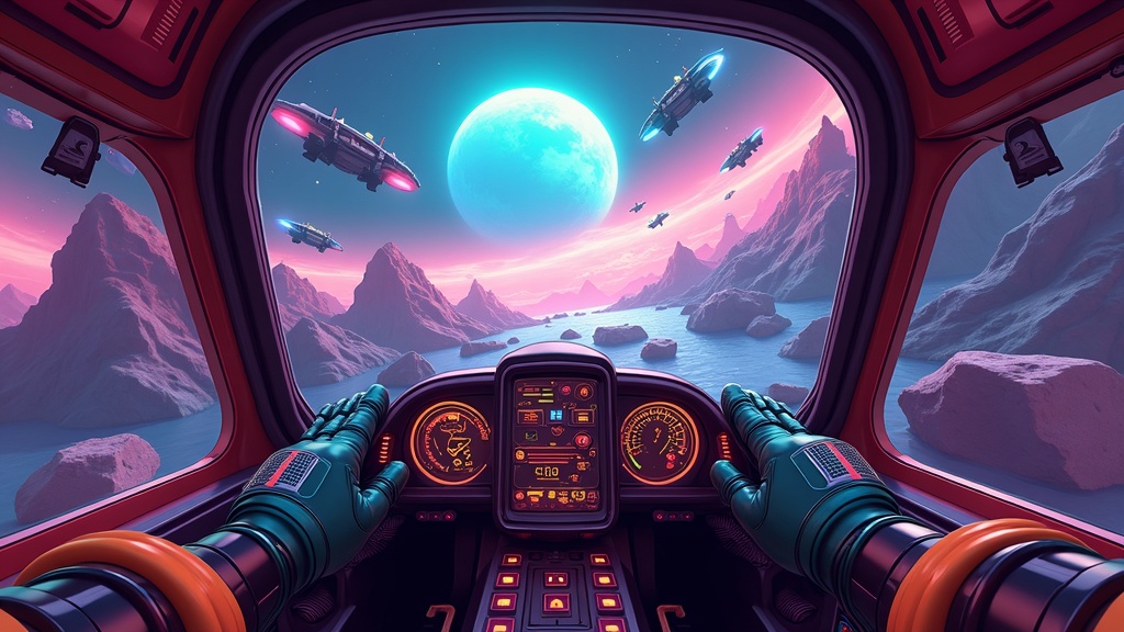Cocinando perritos calientes mutantes en la estación espacial de El simulador VR Space Control.