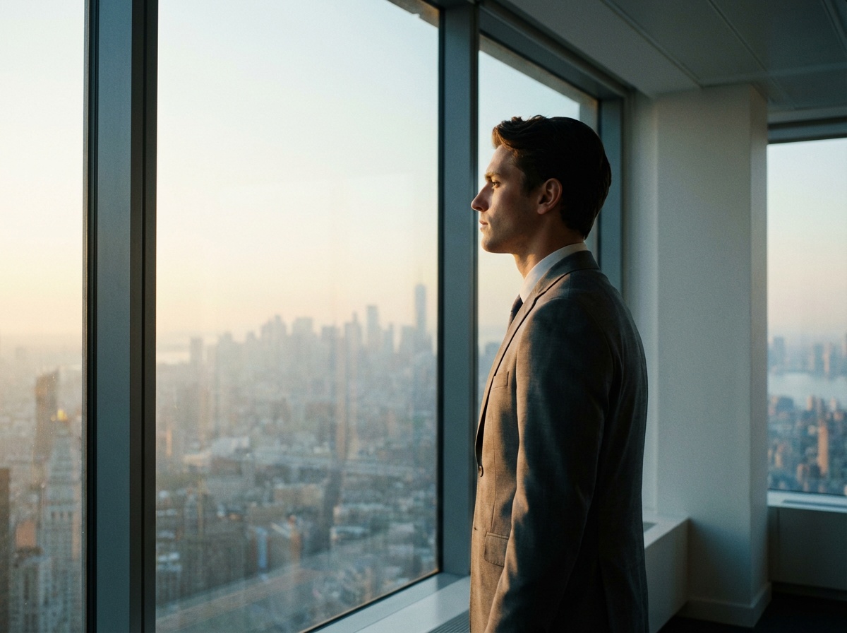 Professionnel ambitieux regardant vers l'avenir