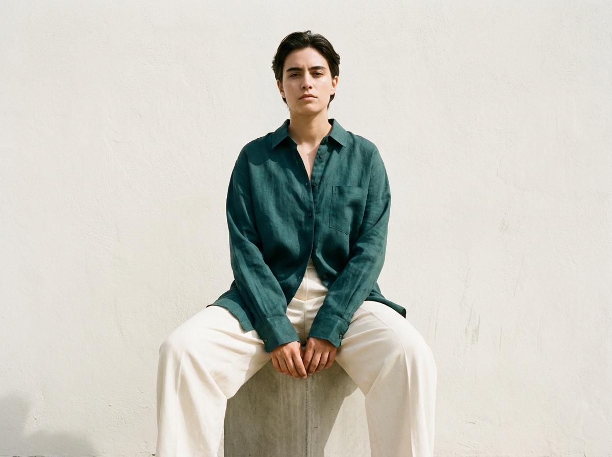 Look de mode éditorial dans un cadre architectural