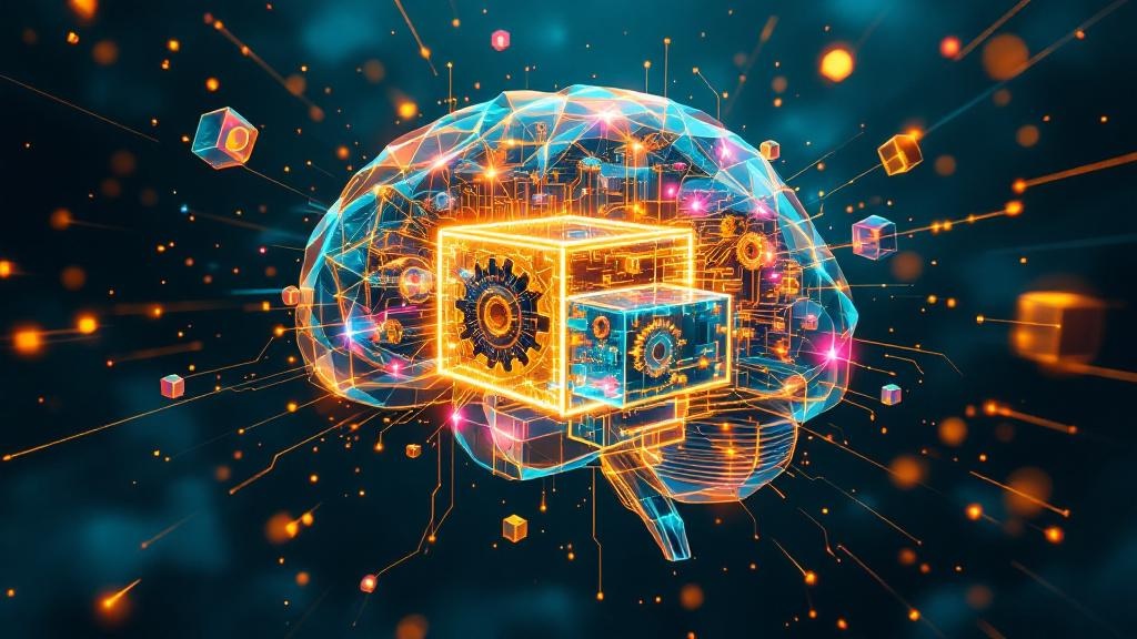 Illustration of AI tools interface with digital algorithms and data processing for AI applications