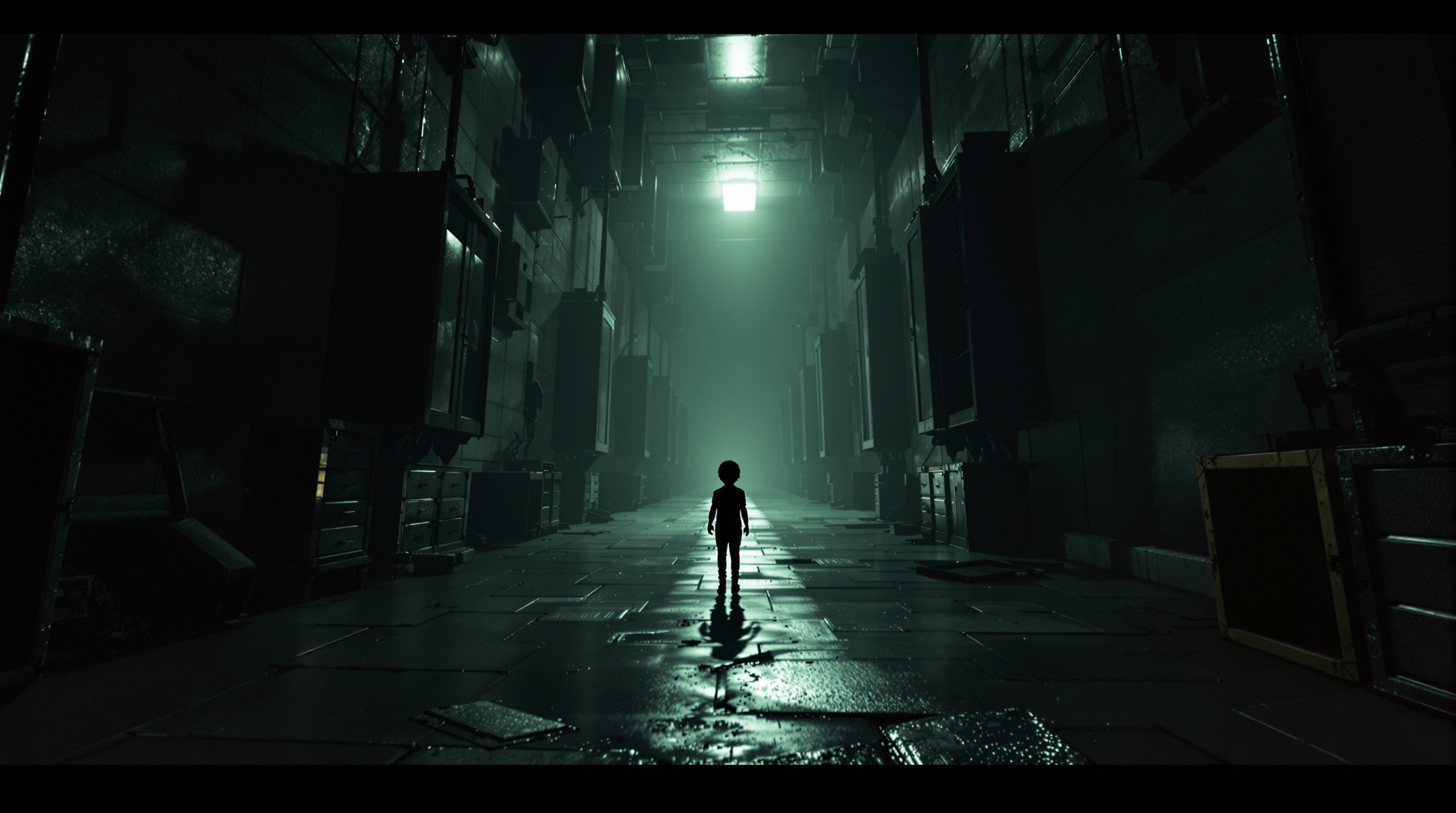 Escenario oscuro e inquietante en Little Nightmares VR: Altered Echoes