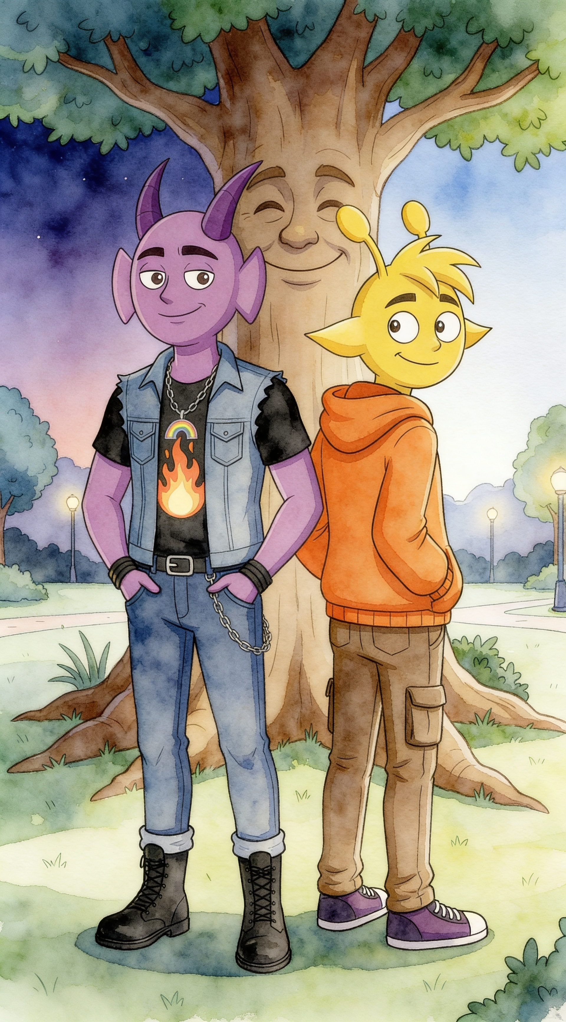 Sprunki: Simon and Durple on the early morning.