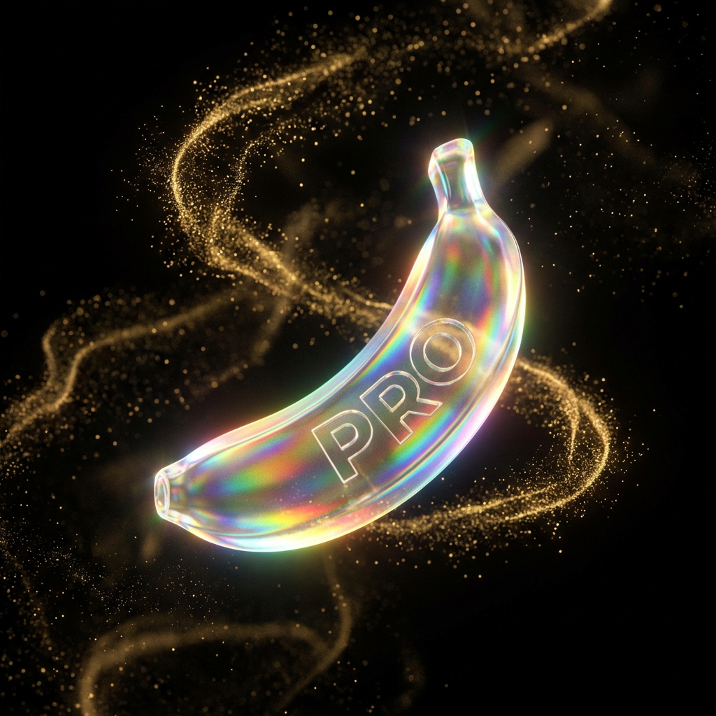 Floating Pro logo render with free nano banana pro perfect text engraving, ai nano banana pro free typography